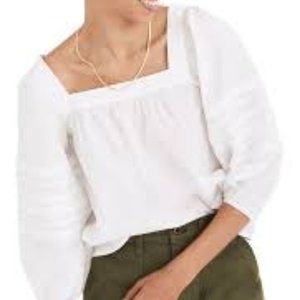 Madewell Harlow square neck white top blouse NWT size XXL